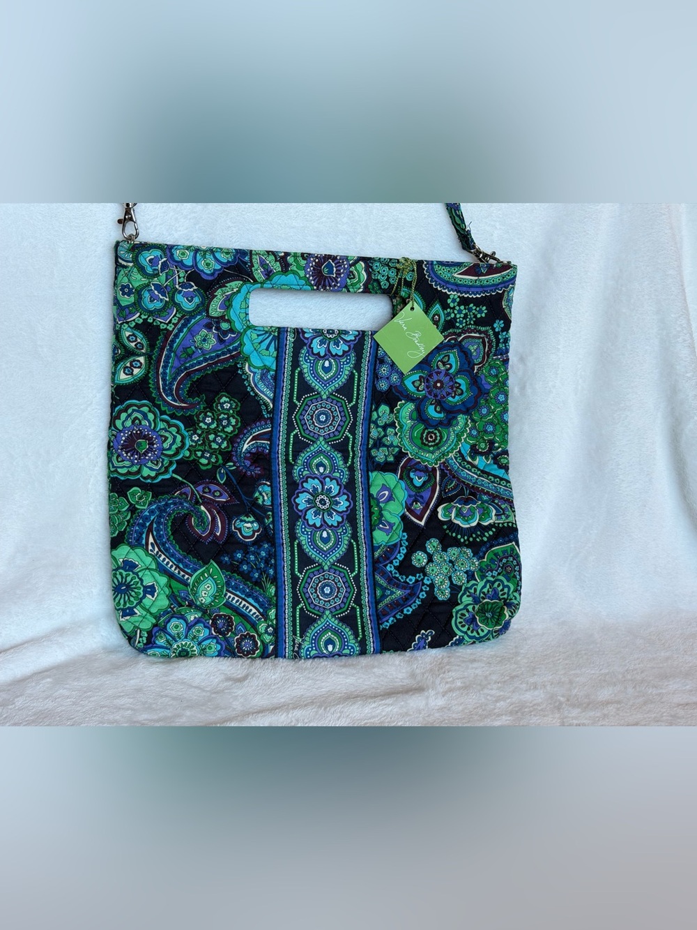 Vera Bradley Holiday Tote  retired "Blue Rhapsody" new with tags - Picture 3 of 9